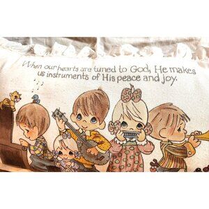 Vtg Pillow Inspirational Musical Children instruments religious cottage granny